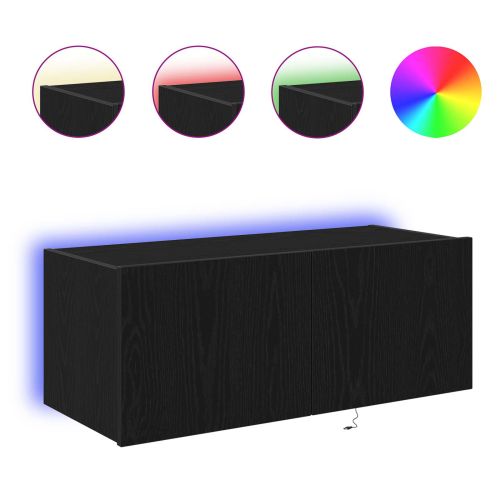 TV стенен шкаф Черния дъб 80 x 35 x 31 cm Инженерно дърво