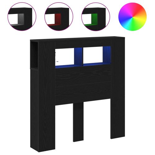 LED глава Черния дъб 100 x 18,5 x 103,5 см Инженерно дърво