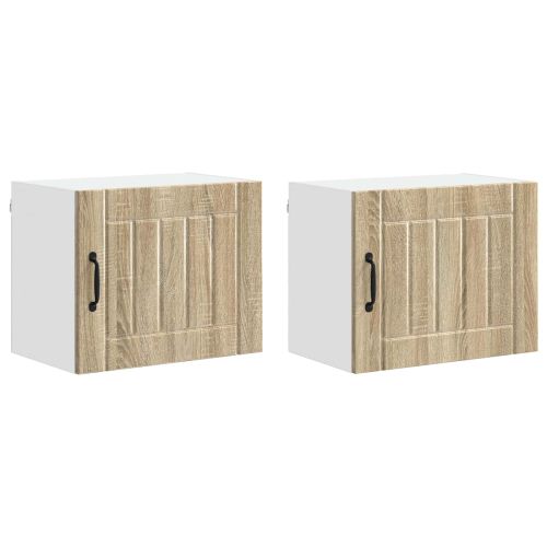 Кухненски шкаф 2 pcs Сонома дъб 50 x 31 x 40 см Инженерно дърво