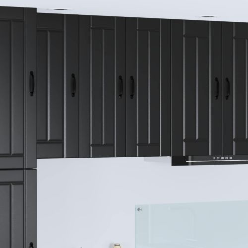 Кухненски шкаф Черно 30 x 31 x 80 см Инженерно дърво