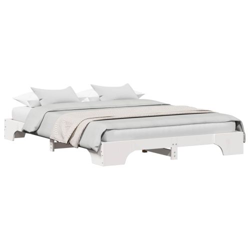 Рамка за легло Бяло 160 x 200 cm Солидно борово дърво