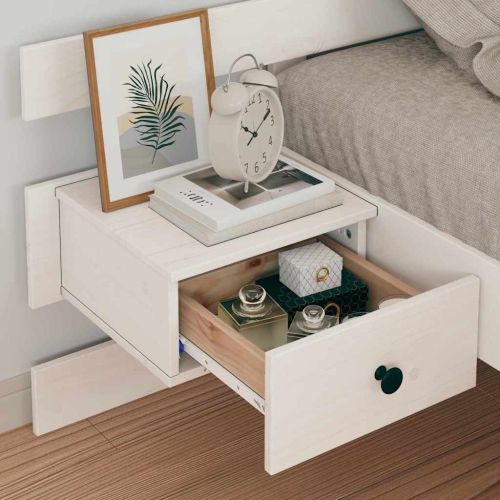 Рамка за легло с таблото Бяло 90 x 190 cm Солидно борово дърво