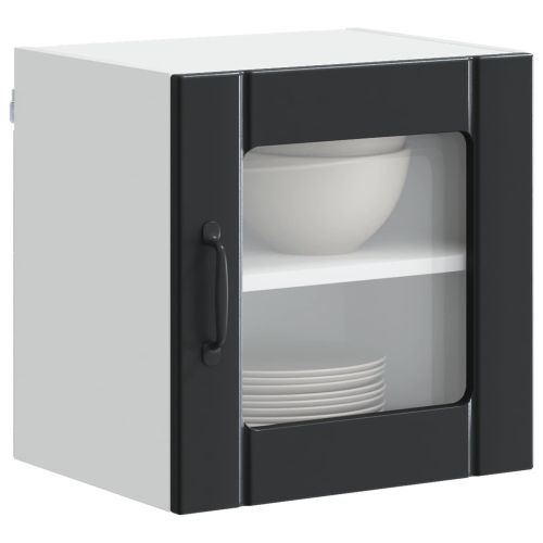 Кухненски шкаф 2 pcs Черно 40 x 31 x 40 см Инженерно дърво