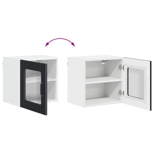 Кухненски шкаф 2 pcs Черно 40 x 31 x 40 см Инженерно дърво