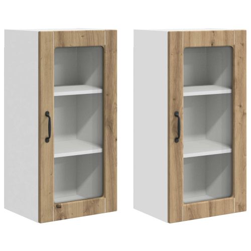 Кухненски шкаф 2 pcs Дъб 40 x 31 x 80 см Инженерно дърво