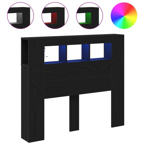 LED глава Черния дъб 120 x 18,5 x 103,5 см Инженерно дърво