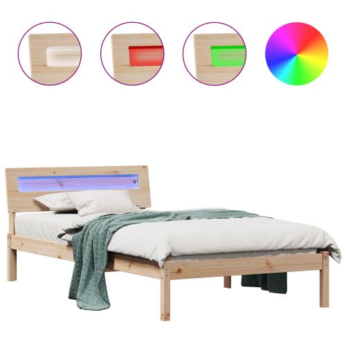 Рамка за легло Кафяво 75 x 190 cm Солидно борово дърво