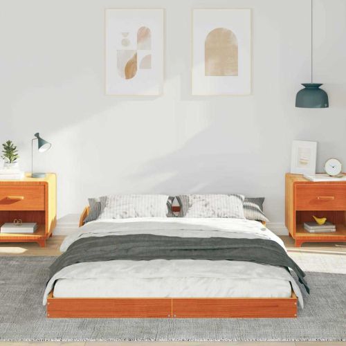 Рамка за легло Кафяво с восъчно покритие 120 x 190 cm