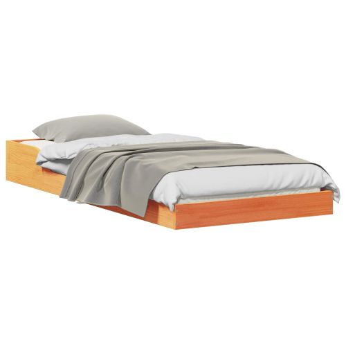 Рамка за легло Кафяво с восъчно покритие 100 x 200 cm