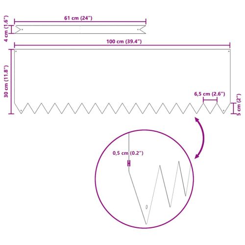 Ограда за трева 10 pcs Сребрист 100 x 0.05 x 20 см