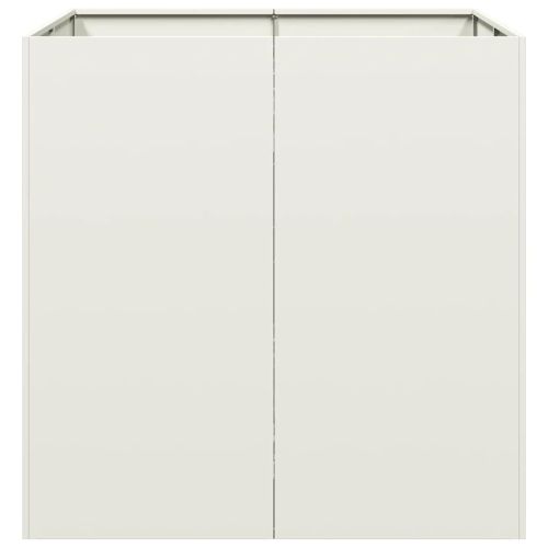 Кашпа, бяла, 80x80x80 см, стомана