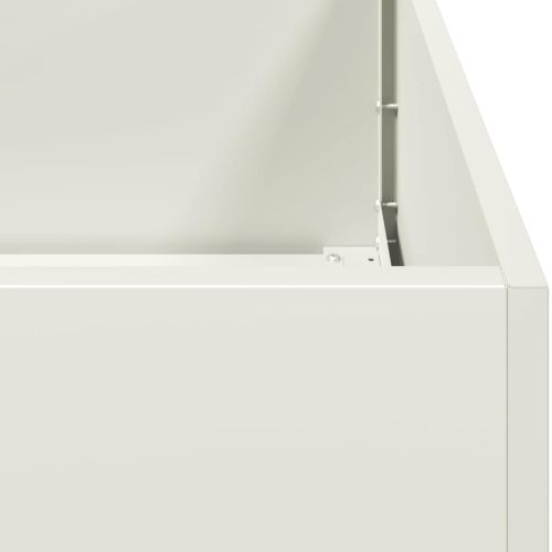 Кашпа, бяла, 80x80x80 см, стомана