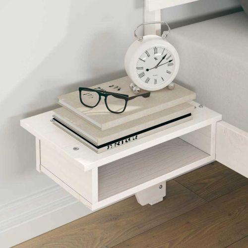 Рамка за легло с таблото Бяло 140 x 190 cm Солидно борово дърво