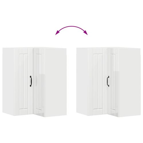 Кухненски шкаф Лъскаво бяло 57 x 57 x 80 см Инженерно дърво