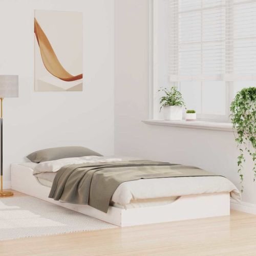 Рамка за легло Бяло 100 x 210 cm Солидно борово дърво