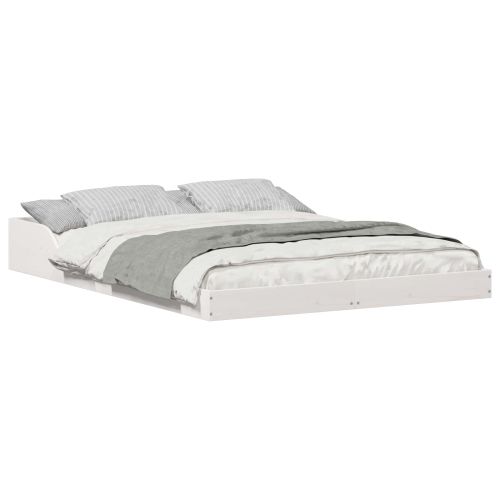 Рамка за легло Бяло 120 x 200 cm Солидно борово дърво