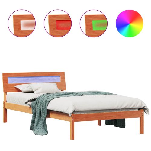 Рамка за легло с таблото Кафяво с восъчно покритие 90 x 200 cm