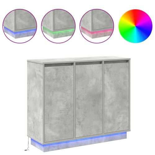 LED конзолна маса Циментено сиво 90 х 32 х 75 см
