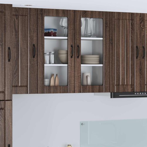 Кухненски шкаф Кафяв дъб 80 x 31 x 80 см Инженерно дърво