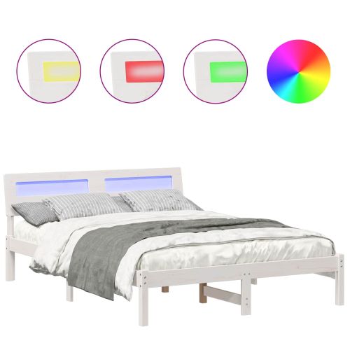 Рамка за легло с таблото Бяло 120 x 190 cm Солидно борово дърво