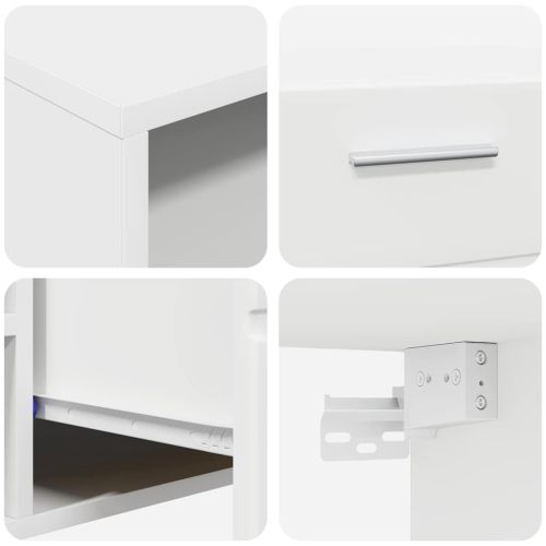 Комплект ТВ шкаф с чекмедже с рафт с врата Бяло Инженерно дърво