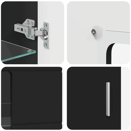 Комплект ТВ шкаф с чекмедже с рафт Черно Инженерно дърво