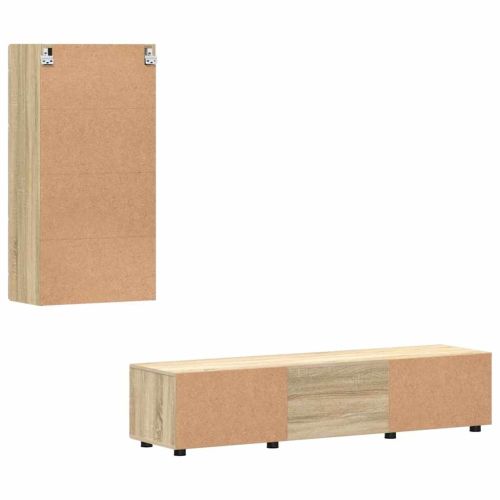 Комплект ТВ шкаф с чекмедже с рафт Сонома дъб Инженерно дърво