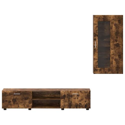 Комплект ТВ шкаф с чекмедже с рафт Димян дъб Инженерно дърво