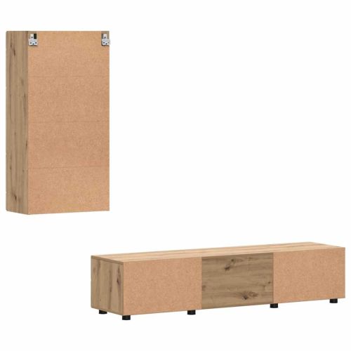 Комплект ТВ шкаф с чекмедже с рафт с врата Дъб Инженерно дърво