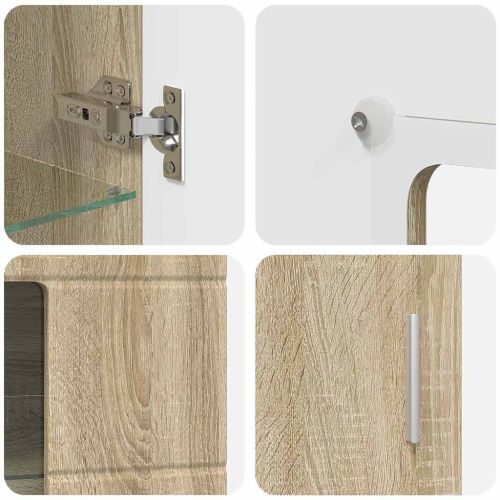 Комплект ТВ шкаф с чекмедже с рафт Сонома дъб Инженерно дърво