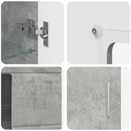 Комплект ТВ шкаф с чекмедже Циментено сиво Инженерно дърво