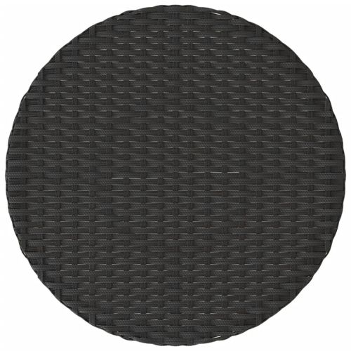 Бистро комплект с възглавници 3 части черен полиратан