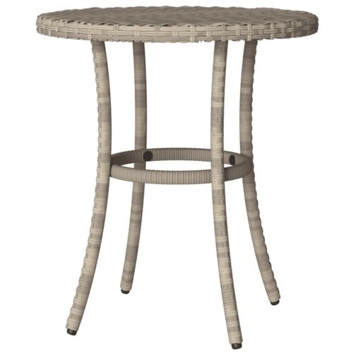 Бистро комплект с възглавници 3 части светлосив полиратан