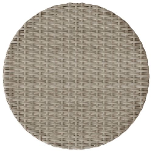 Бистро комплект с възглавници 3 части светлосив полиратан