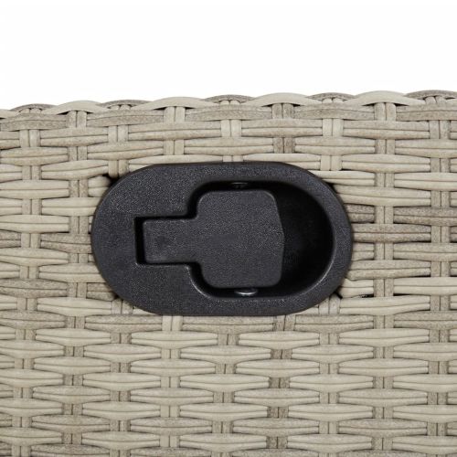 Бистро комплект с възглавници 3 части светлосив полиратан