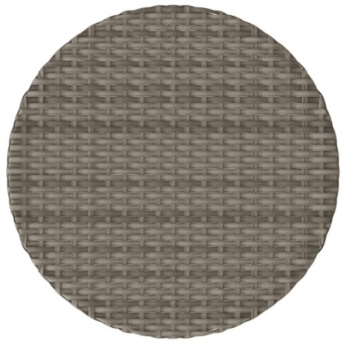 Бистро комплект с възглавници 3 части сив полиратан