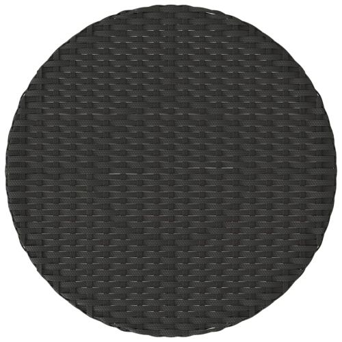 Бистро комплект с възглавници 3 части черен полиратан