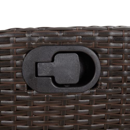 Бистро комплект с възглавници 3 части кафяв полиратан