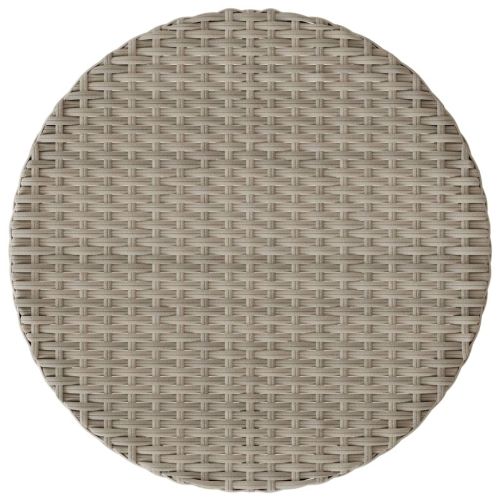 Бистро комплект с възглавници 3 части светлосив полиратан