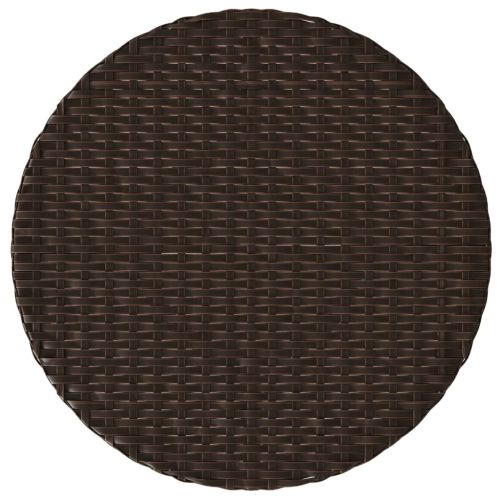 Бистро комплект с възглавници 3 части кафяв полиратан