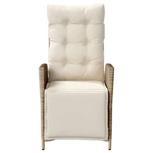 Бистро комплект с възглавници 3 части бежов полиратан