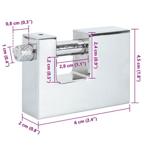 Катинар 6 pcs Сребрист 6 x 2 x 4,5 см Желязо