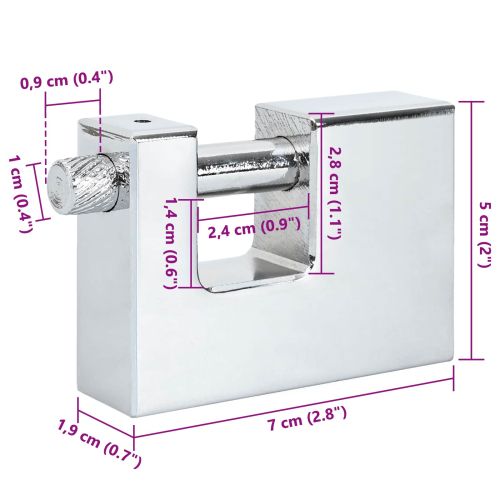 Катинар 2 pcs Сребрист 7,9 x 5 x 1,9 см Желязо