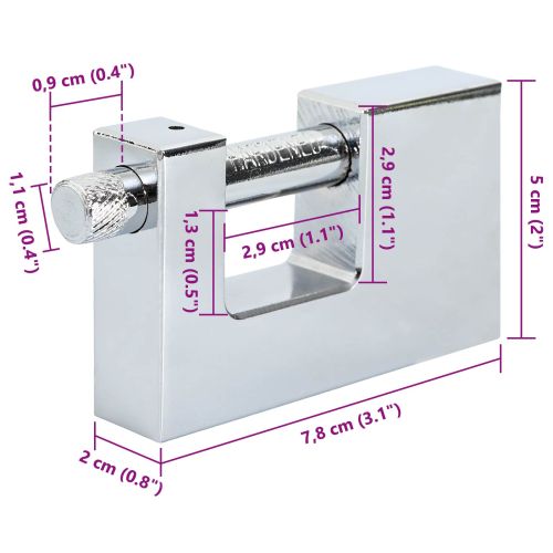 Катинар 6 pcs Сребрист 7,8 х 2 х 5 см Желязо