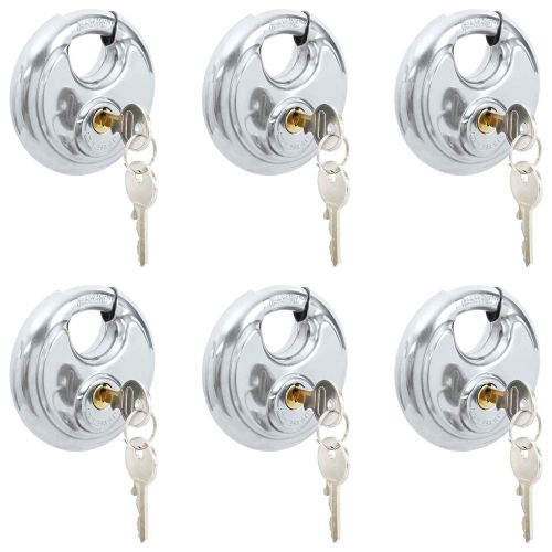 Заключващи катинари с ключове 6 pcs Сребрист 8 x 2.8 x 8 см