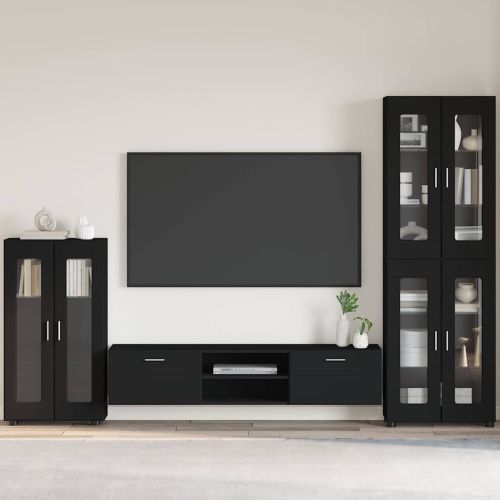 Служебен шкаф с рафт Черно 55,5 x 29 x 100 см Инженерно дърво