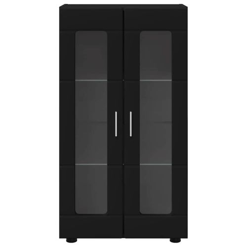 Служебен шкаф с рафт Черно 55,5 x 29 x 100 см Инженерно дърво