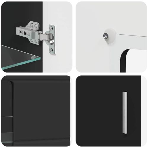 Служебен шкаф с рафт Черно 55,5 x 29 x 100 см Инженерно дърво