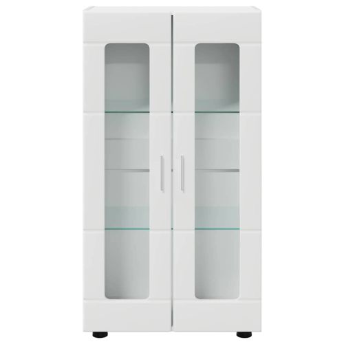 Служебен шкаф Лъскаво бяло 55,5 x 29 x 100 см Инженерно дърво