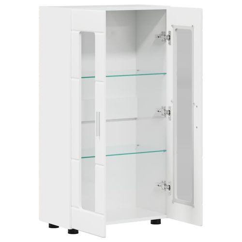 Служебен шкаф Лъскаво бяло 55,5 x 29 x 100 см Инженерно дърво